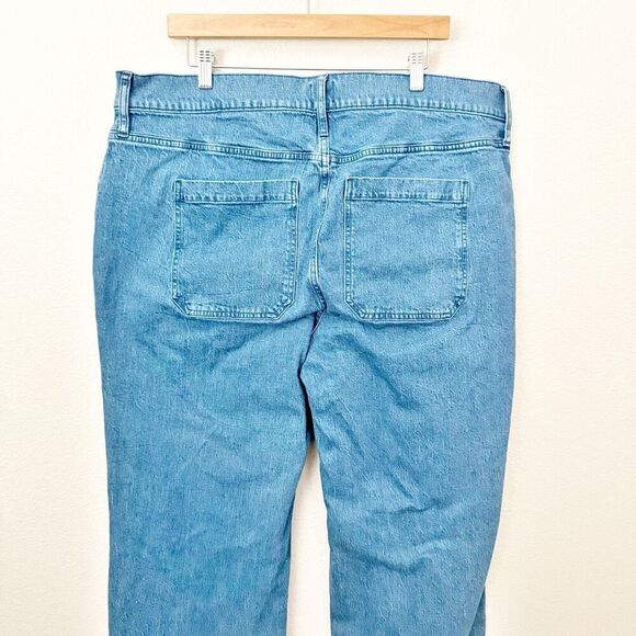 J. CREW | Medium Wash Wide-Leg Crop Jean Slit Welt Pockets | Size 35 (20) - Picture 6 of 7